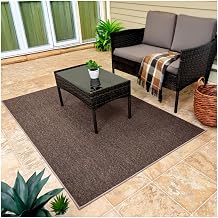 KOECKRITZ 6 x 12 Indoor/Outdoor Area Rug Fade Resistant, Lightweight Polyester Carpet for Porch, Patio, Deck, Living Room & Events - Hickory