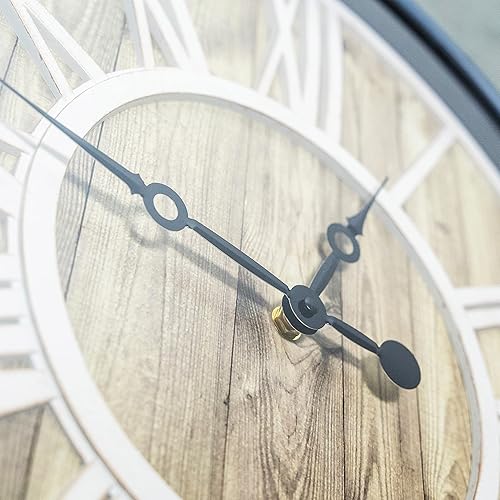 Miniatura 6 de Pacific Bay Mannheim - Reloj de pared grande decorativo ligero y moderno, silencioso sin tictac, números romanos 3D, fácil de leer, cubierta facial