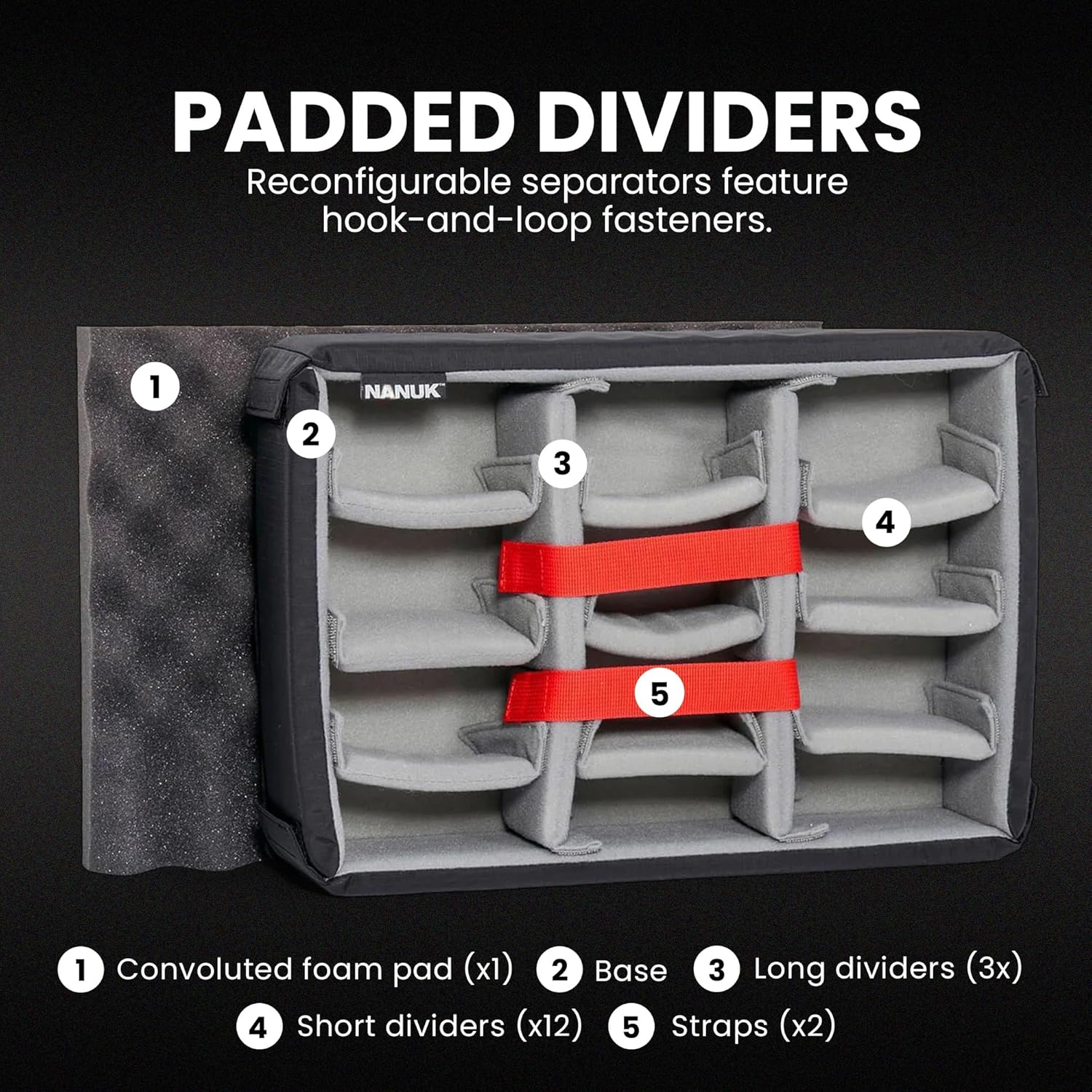 NANUK 920 Hard Case with Padded Divider, IP67 Waterproof, Dustproof and Impact Resistant, 16.7” x 13.4” x 6.8”, Rugged Construction for Ultimate Protection, Made in Canada – Black