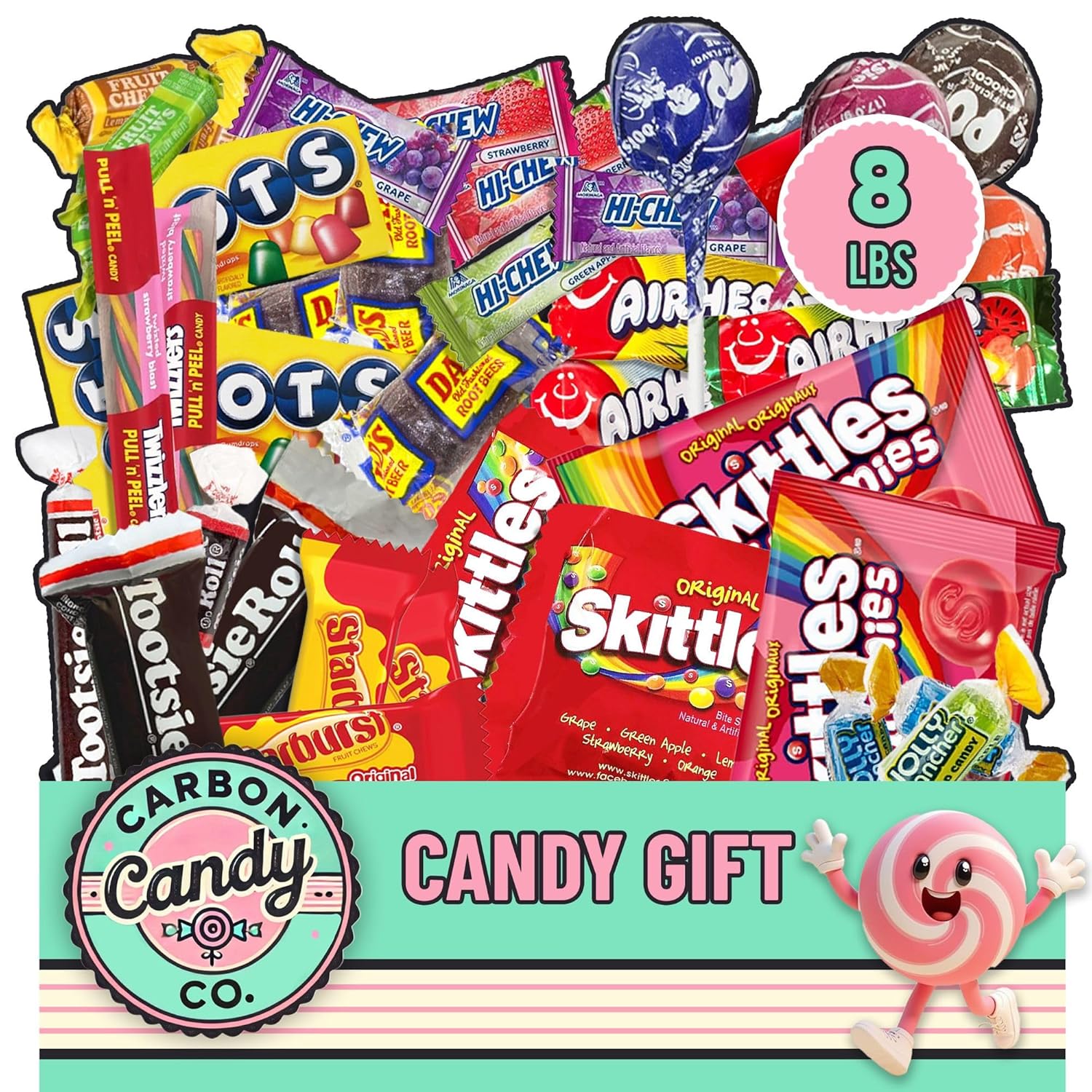 Bulk Candy Variety Pack - 8 lb Individually Wrapped - Assorted Mix - Lollipops, Fruity - Dulces Candy - Big Bag for Party Favors