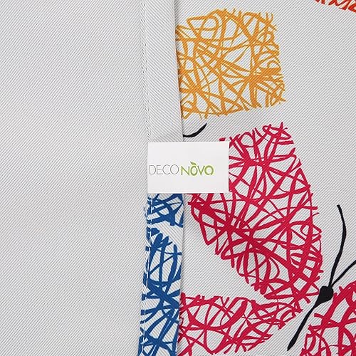 Miniatura 6 de Deconovo, cortina térmica, bloquea la luz, con arandelas, con estampado de mariposas, 42 pulgadas