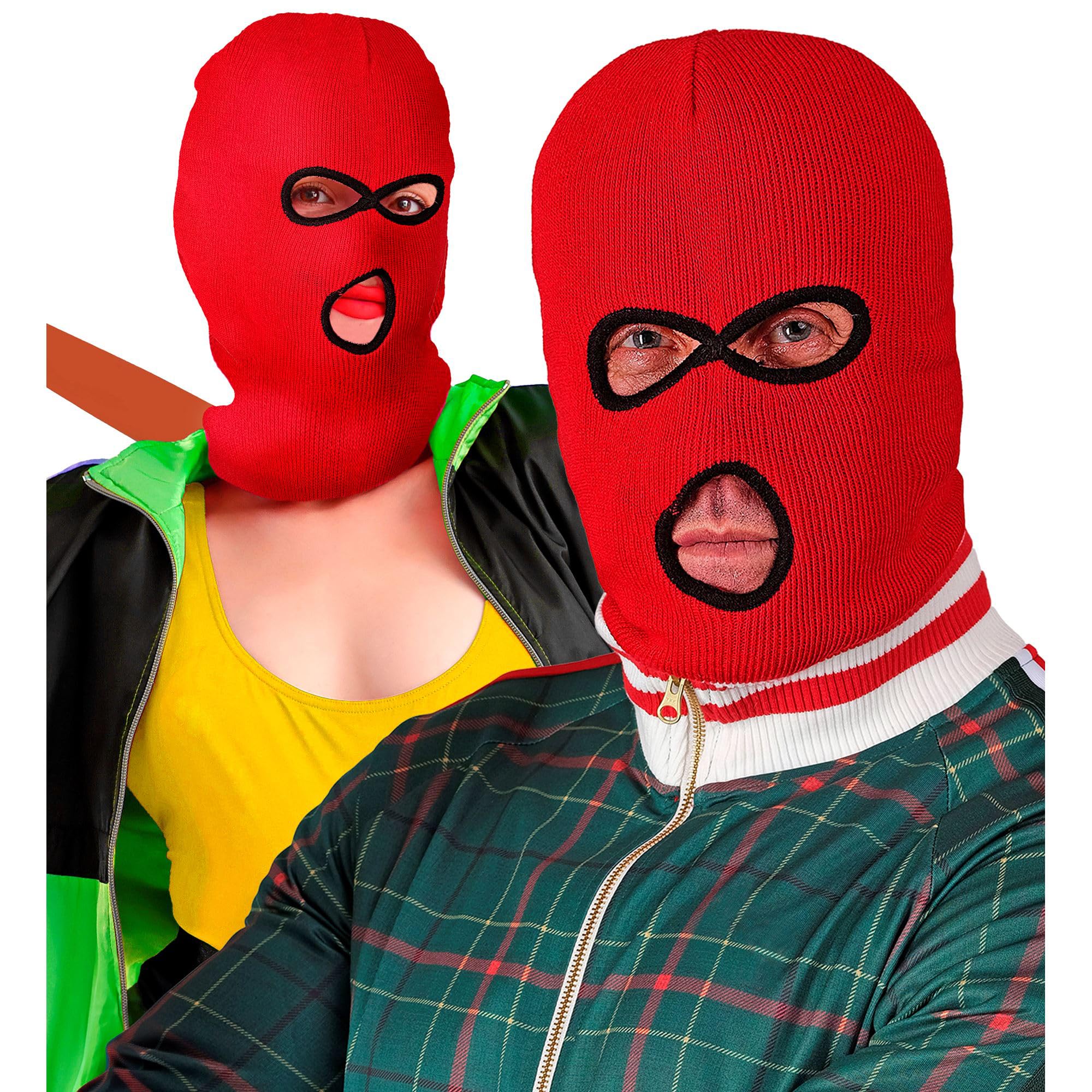 W WIDMANN MILANO Party Fashion - Adult Balaclava Balaclava Face Mask Robber Burglars, Red