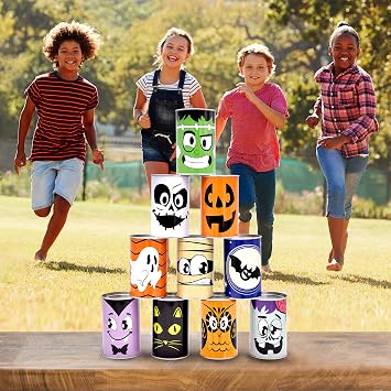 JOYIN 13 Pcs Halloween Carnival Can Bean Bag Toss Games for Kids & Adults Trick or Treat Decoration, Home Decor Party Favors Supplies, Homeschooling Backyard Game