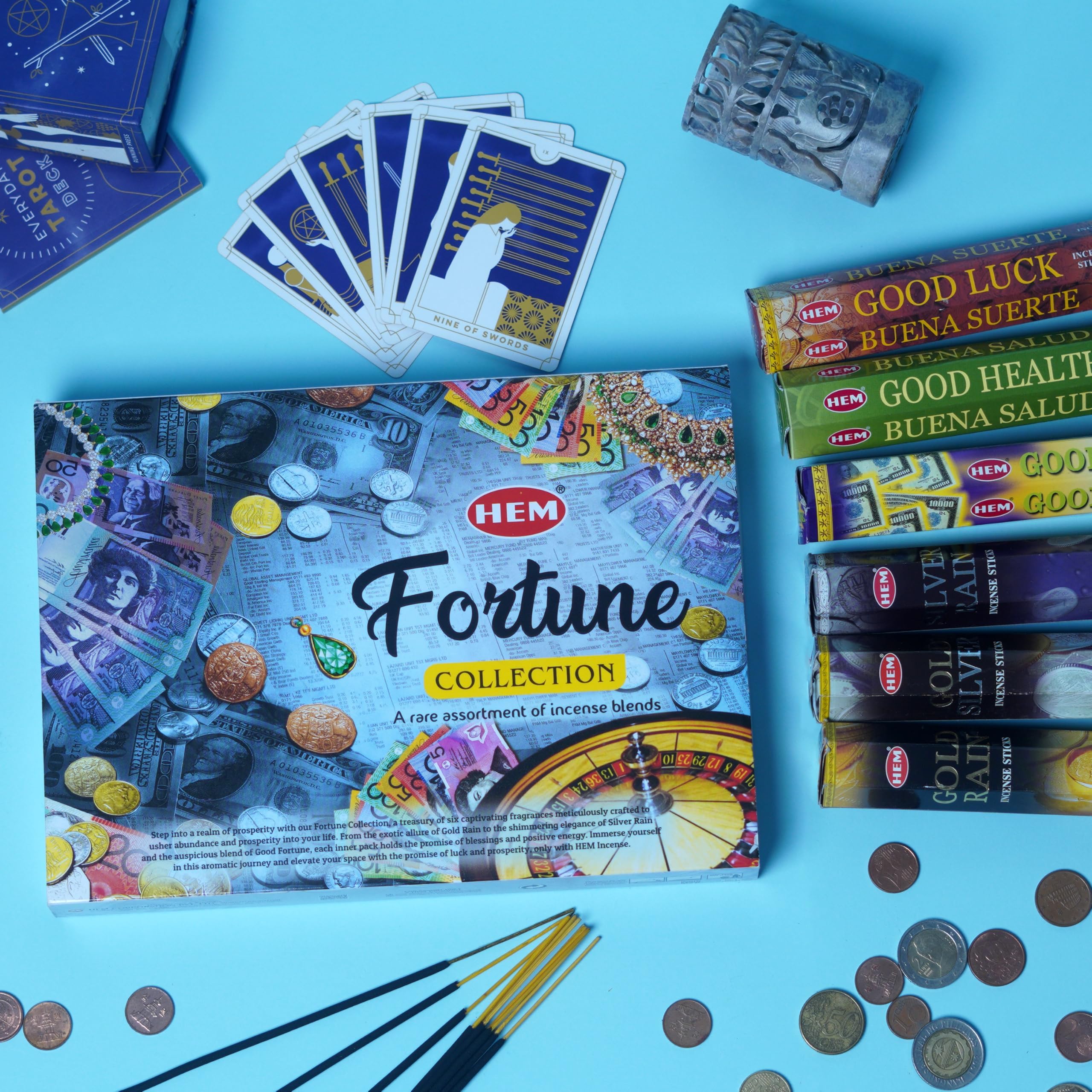 HEM Fortune Series Premium Incense Stick | Gold Rain, Gold Silver, Good Fortune, Good Healt, Good Luck and Silver Rain | Ideal for Aromatic Pooja Rooms | Pack of 120 Sticks