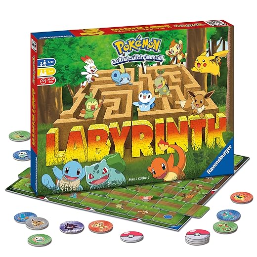Ravensburger Pokémon Labyrinth Family Board Game for Kids & Adults Age 7 & Up - So Easy to Learn & Play with Great Replay Value,2 - 4 Players