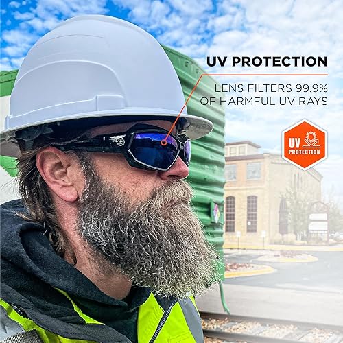 Miniatura 3 de Ergodyne Skullerz LOKI - Spogles de seguridad convertibles, incluye junta de espuma y correa para convertir en gafas, ANSI z87.1