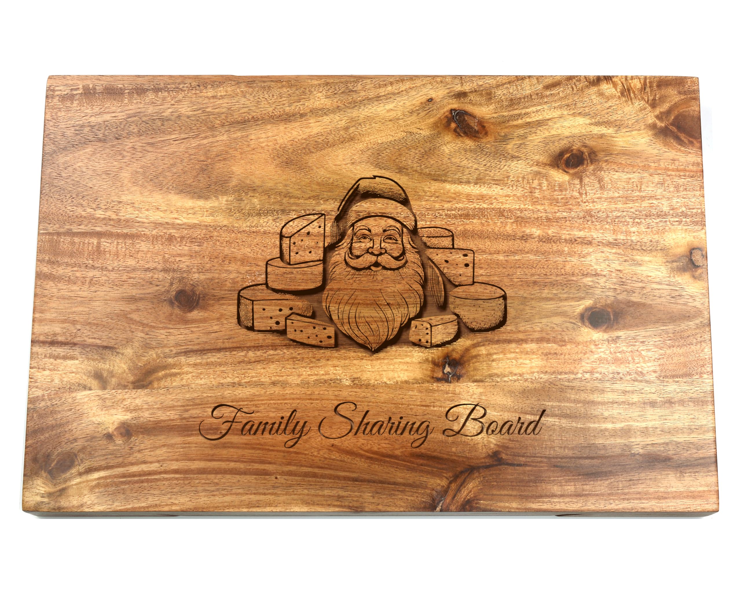 Cathcart Elliot Personalised Christmas Cheese Board Gift Set 36x24cm Acacia Wood Cheese Board Gift Set