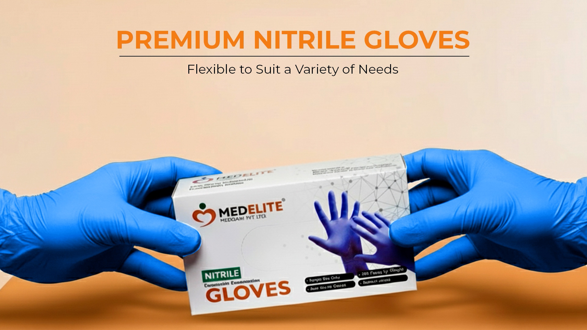 MEDELITE MEDSERVE MM Cobalt Blue Powder Free Nitrile Hand Gloves