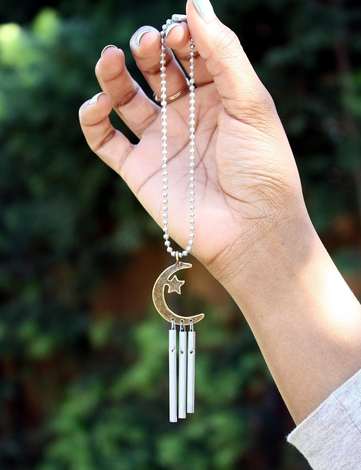 Jacob's Musical Car Charm, Crescent Moon and Star, Mini Wind Chime