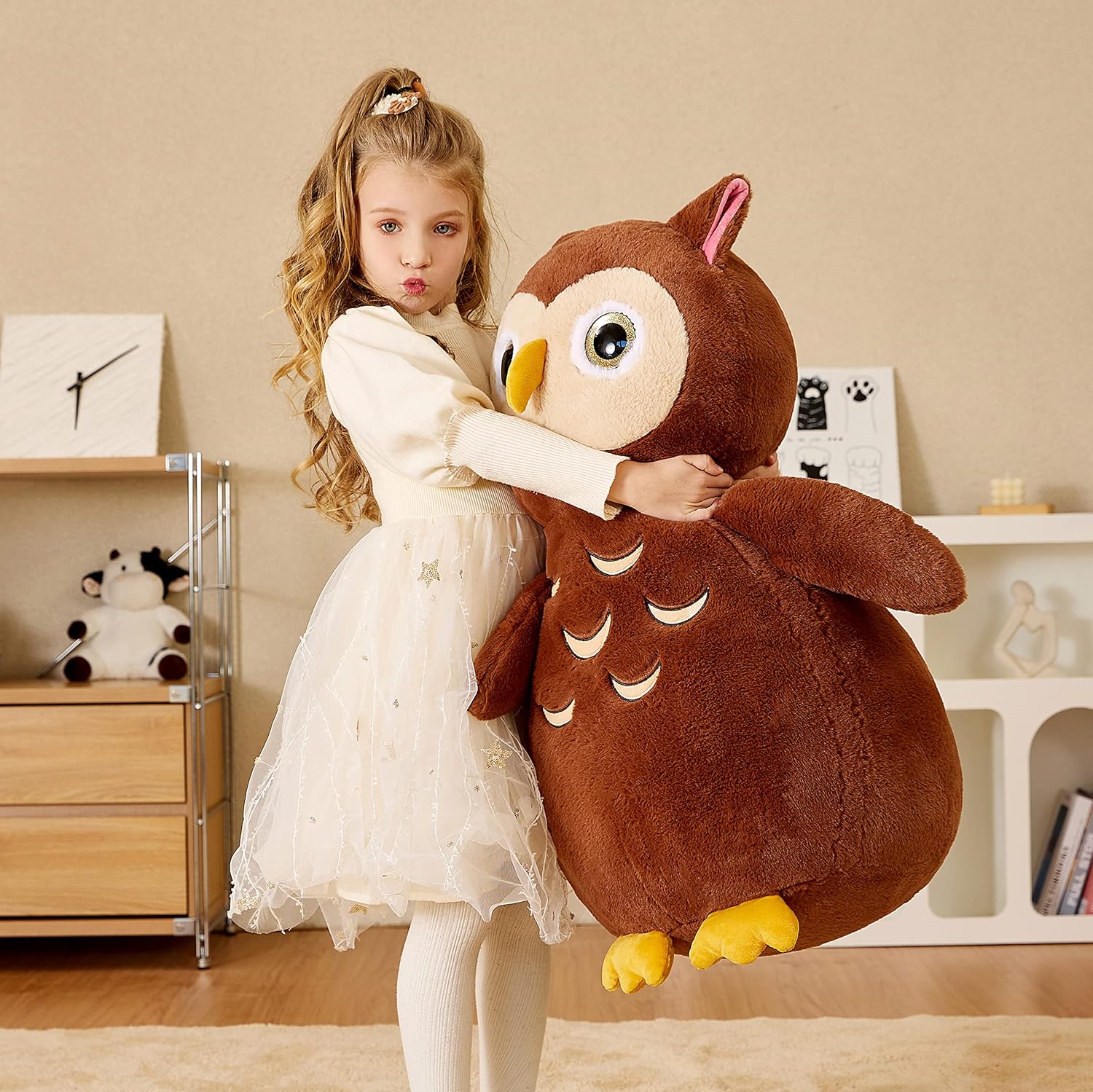 EARTHSOUND Giant Owl Stuffed Animal Plush Toy,23 inches Large Jumbo Cute Soft Toys,Big Size Huge Fluffy Plushy Fat Plushie,Gifts for Kid - Image 7