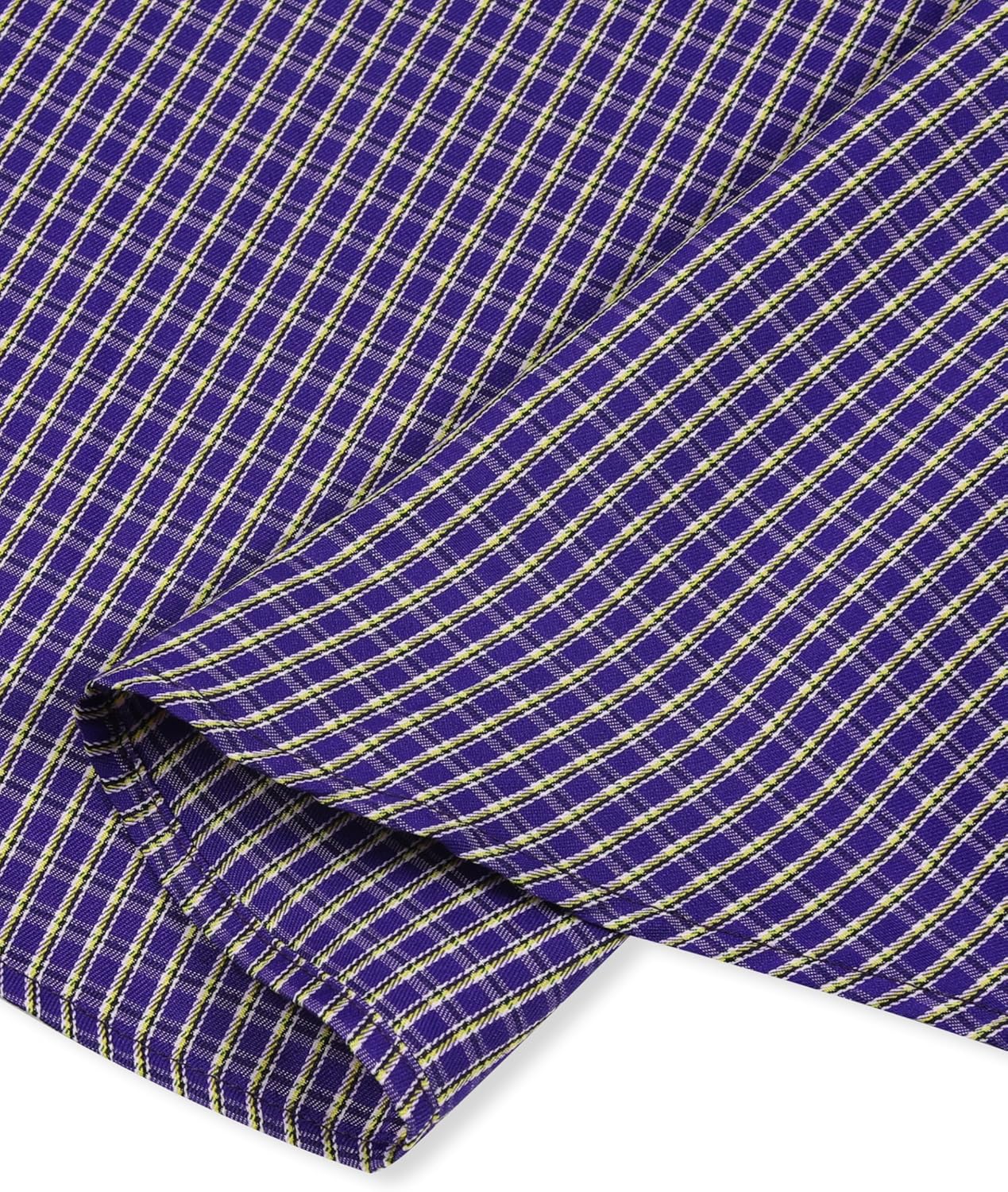 Mens Grade 4 Wrinkle-Resistant Plaid Button-Down Cotton Long Sleeve Regular Fit Gingham Dress Shirts - Image 7