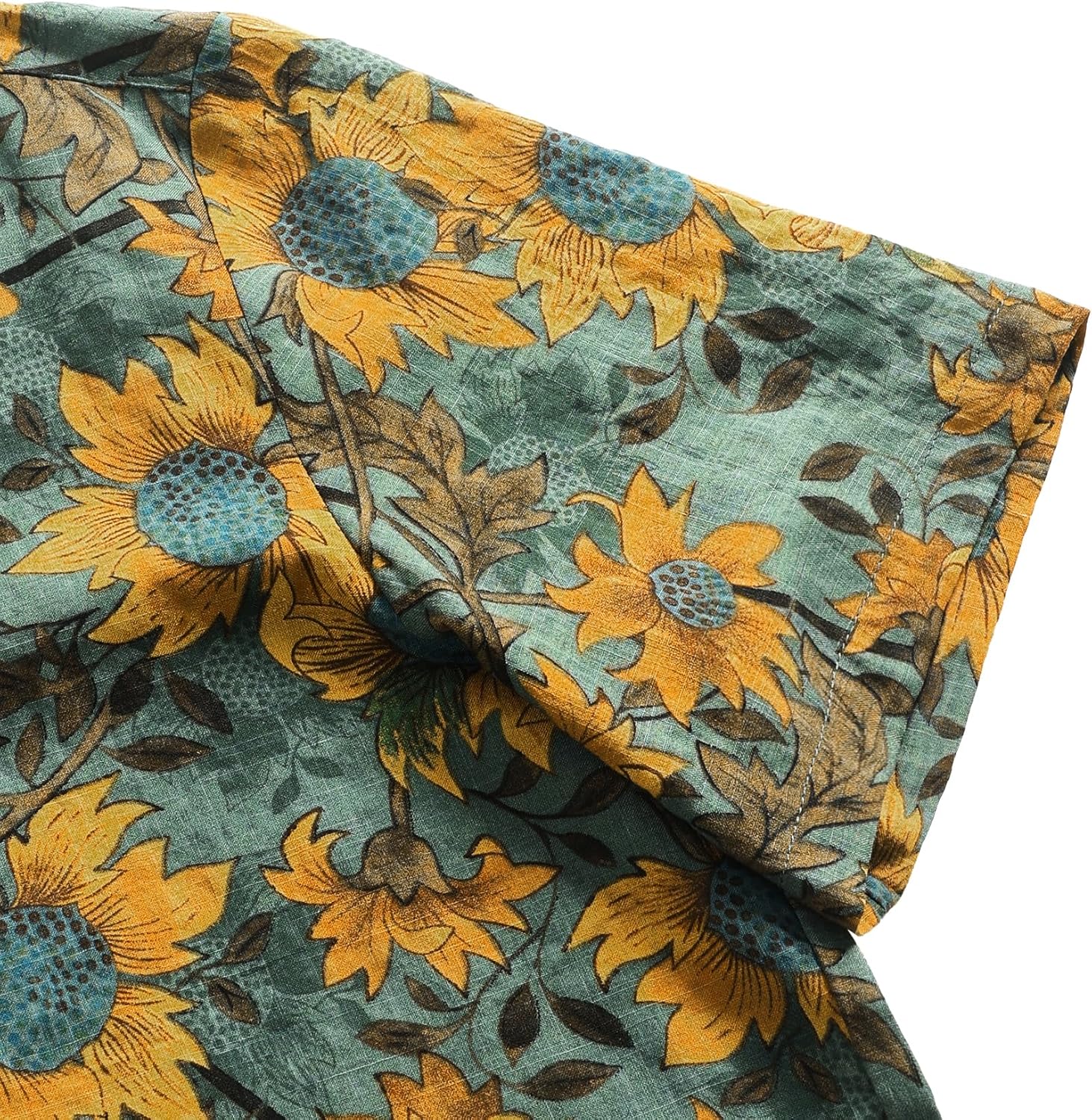 JOGAL Men's Flower Casual Button Down Short Sleeve Hawaiian Shirt - Image 5