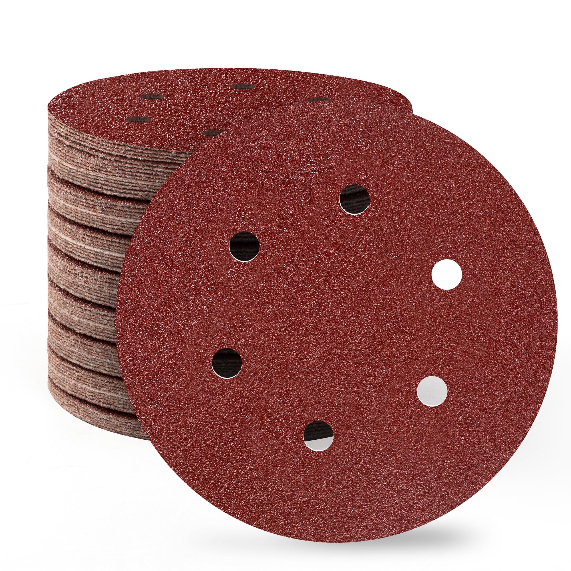 SATC 150mm Sanding Discs 80PCS 40 Grit 6 Holes Orbital Sander Discs Hook and Loop Sanding Pads for Random Orbital Sander