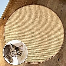 casa pura Cat Scratching Mat, Round, Diameter 80 cm, Natural Sisal, Scratching Possibilities for Cats, Wall or Floor, Durable and Washable, Natural Colour