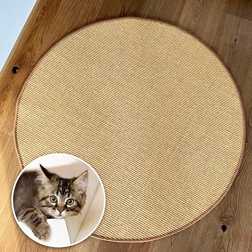 Floordirekt Alfombra para rascar gatos redonda, 50 cm de diámetro, de sisal natural