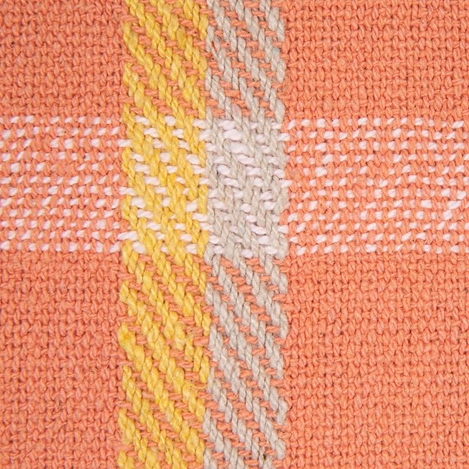 Almohada Cuadrada de Algodón Tejido Cuadrille Multicolor 50.8 cm miniatura 6