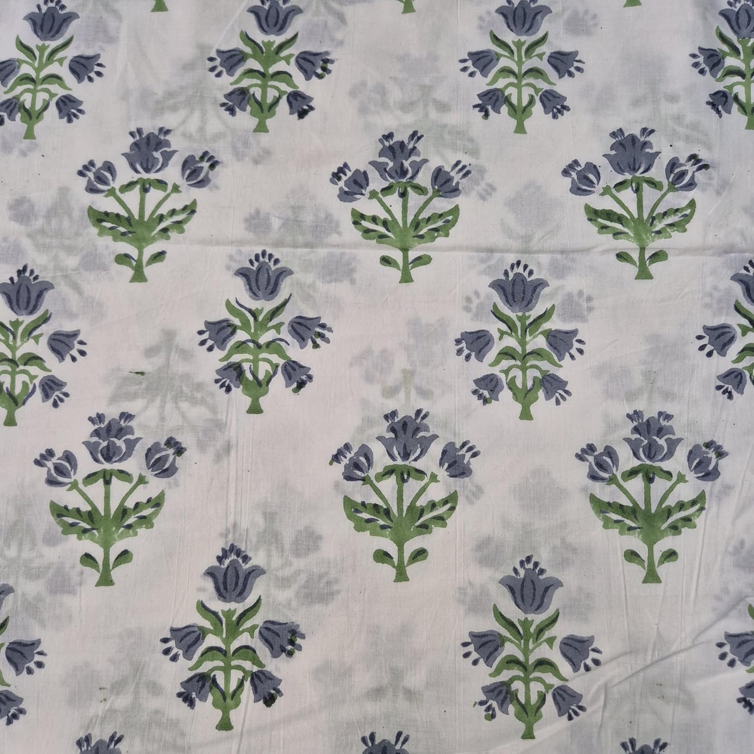 COTSILER Hand Block Print Fabric PRECUT 42 Inch Width100% Cotton Material Light Weight Cloth for Making Summer Dress Tops Indian Fabric for Crafting, Quilting Patchwork (Color 9, 3 Yard Precut)