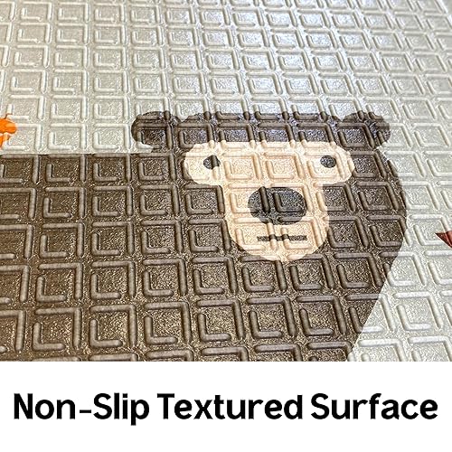 Miniatura 4 de Parklon Alfombra de juego para bebé, plegable y portátil, tamaño grande (78.7 x 55.1), interior, exterior, impermeable, fabricada en Corea, amigos
