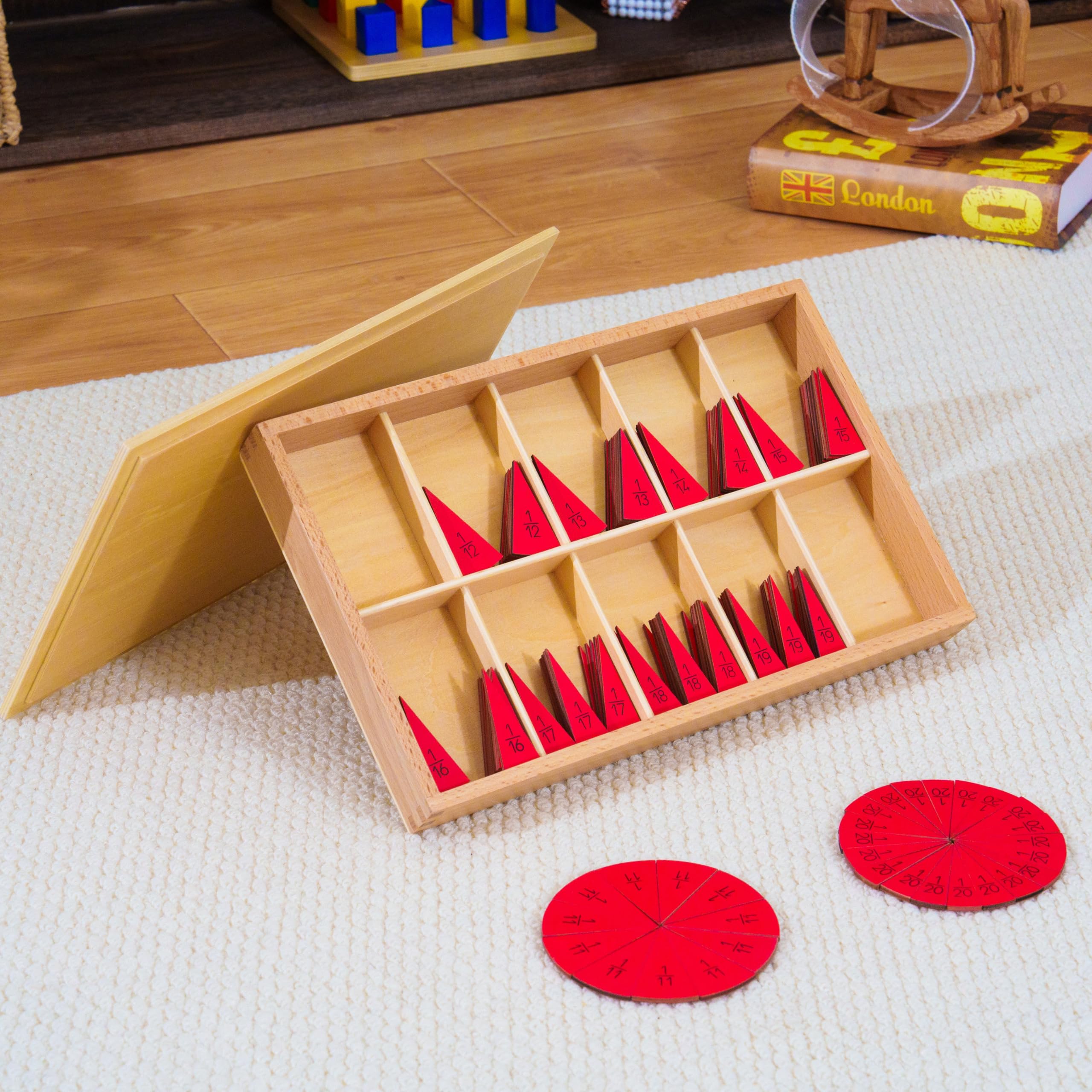 Montessori materiali matematici, giocattolo educativo in legno per numeri e calcoli, scuola materna e elementare, scuola domestica e aule a partire dai 3 anni (cerchio Montessori 11-20 pezzi)