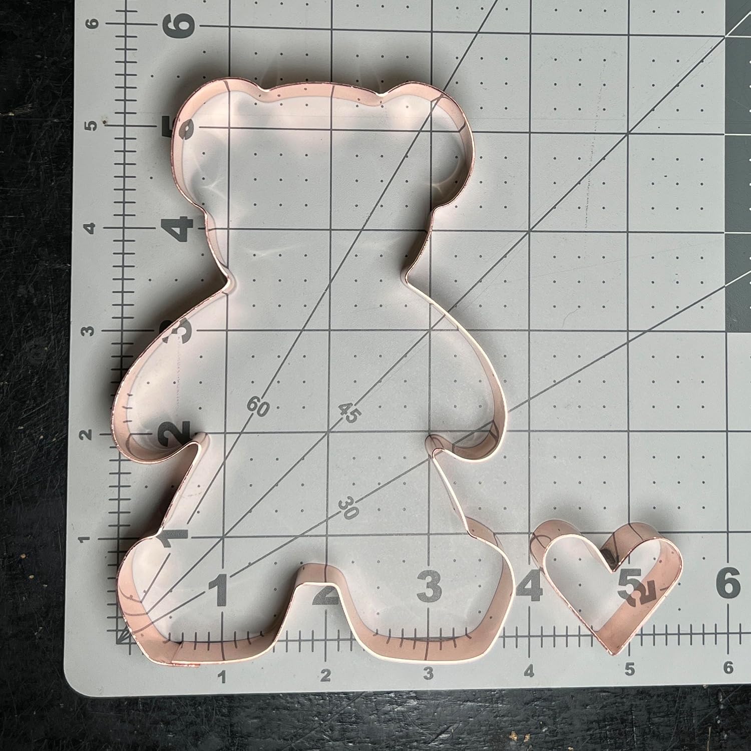 Valentines Day Teddy Bear with Heart Copper Cookie Cutters