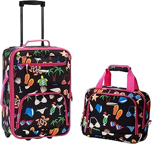 Rockland Fashion Softside Upright Luggage Set, Beach