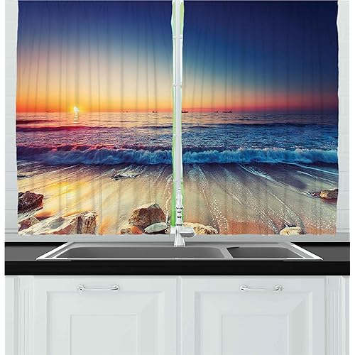 Beach Kitchen Curtains Amazon Com