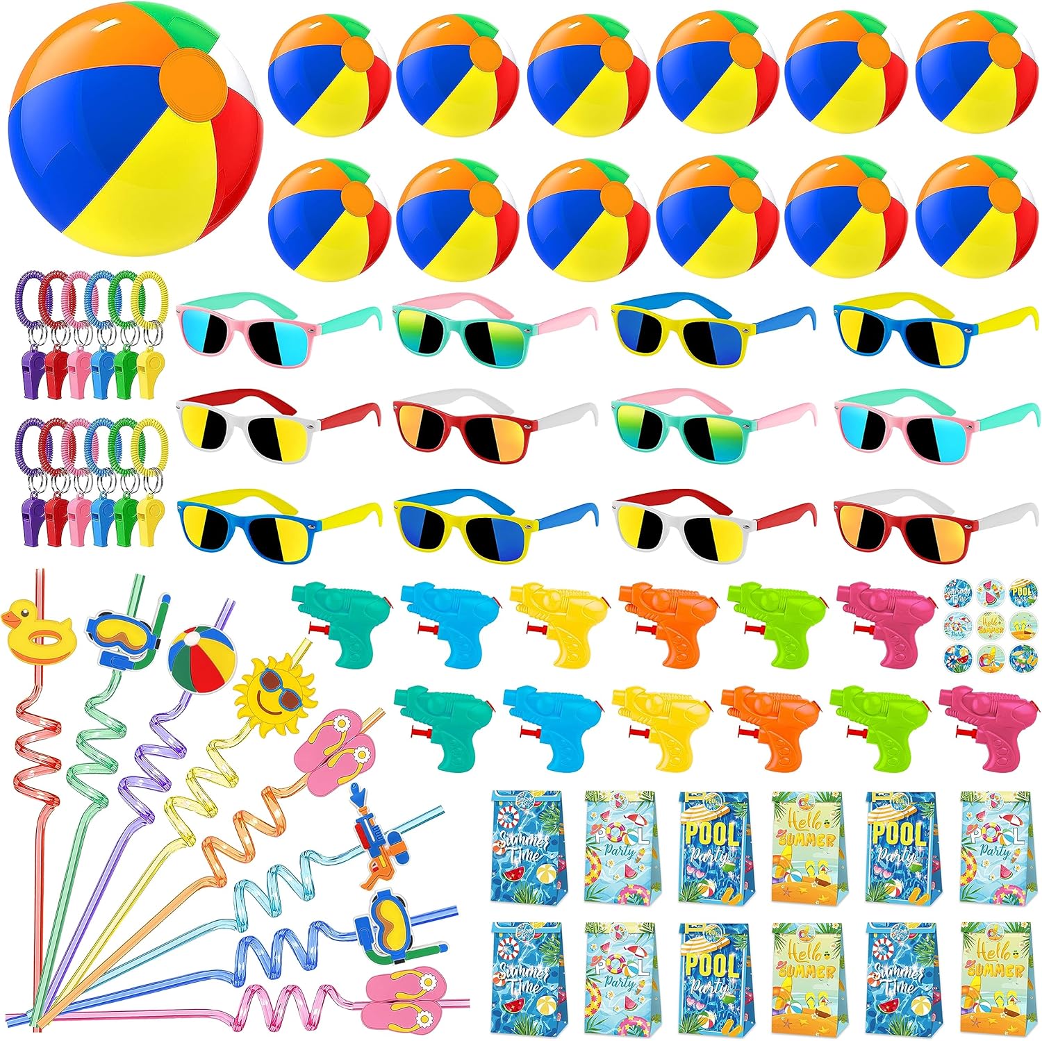 Pool Party Favors Beach Party Supplies Bulk 72 Pcs, Summer