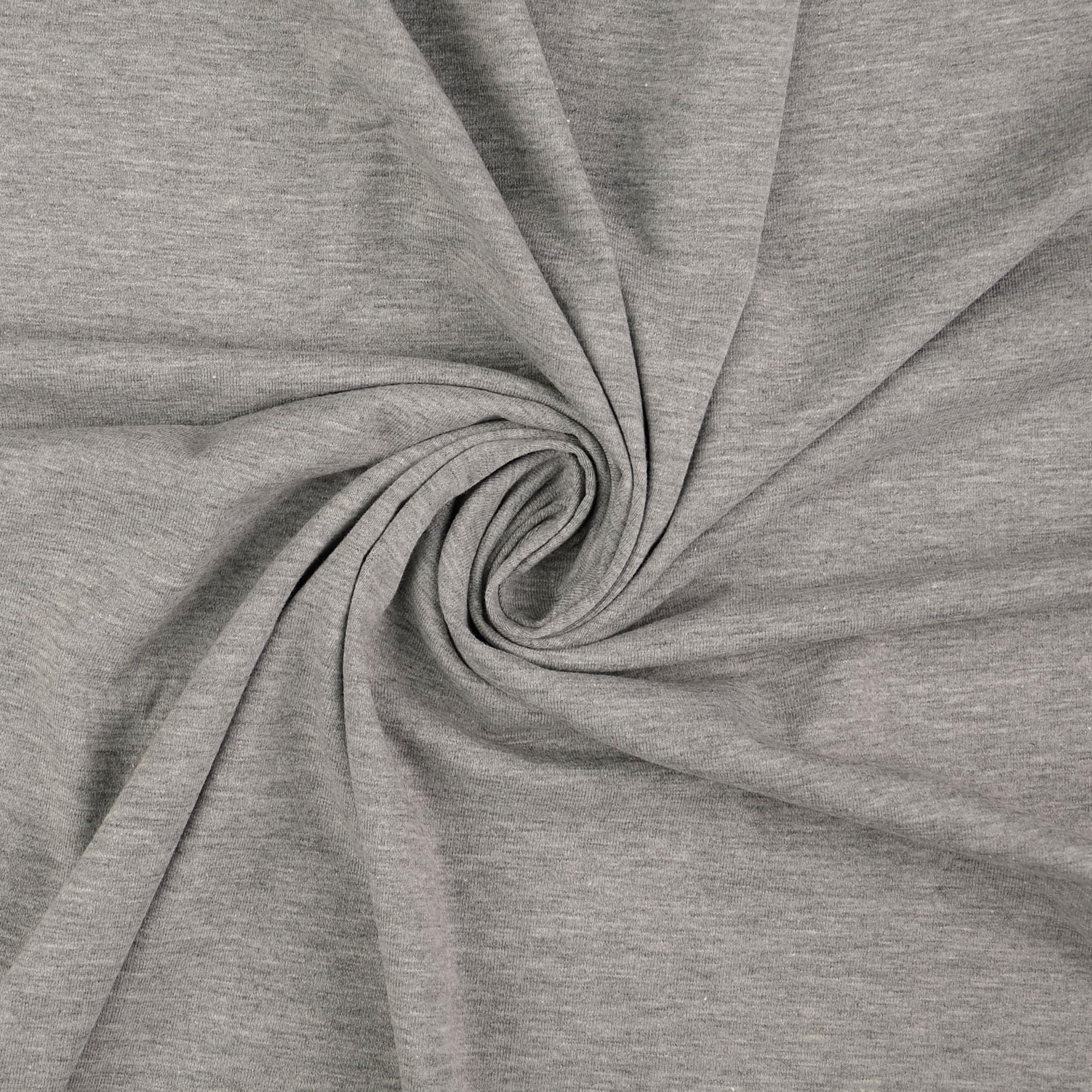TheFabricTrade Grey Marl Premium Plain Cotton Jersey Knit Fabric Elastic Lycra Stretch Textile Clothing Dressmaking T-Shirt Elastane Material - 1000cm x 150cm (10 Metre) โ image 1