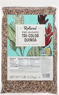 Roland Foods Organic Tri-Color Quinoa Pre-Washed Gluten-Free Whole Grain 5 lb Bulk Bag