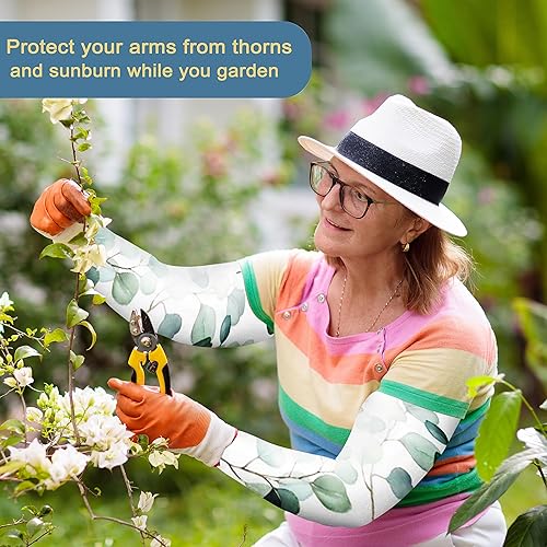 Miniatura 5 de Mangas de jardinería, mangas de enfriamiento de brazo de protección solar para jardinería, mangas a prueba de espinas para cubrir brazos para