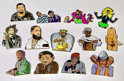 Miniatura 5 de Pin esmaltado Nip - Pin de solapa de aleación de zinc de 2 pulgadas, pin de leyenda de rap hip hop, RIP Los Angeles Goat