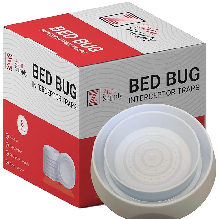 Buy Zulu Supply Bed Bug Interceptors, White, Traps, 8 Pack, Bedbug