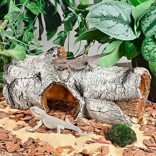 Miniatura 39 de Reptile Rock Reptil Ocultar Cueva Escondite Terrario Habitat Decoración Adorno Refugio Refugio para Serpiente, Geckos, Lagartos, Tortuga, Ranas
