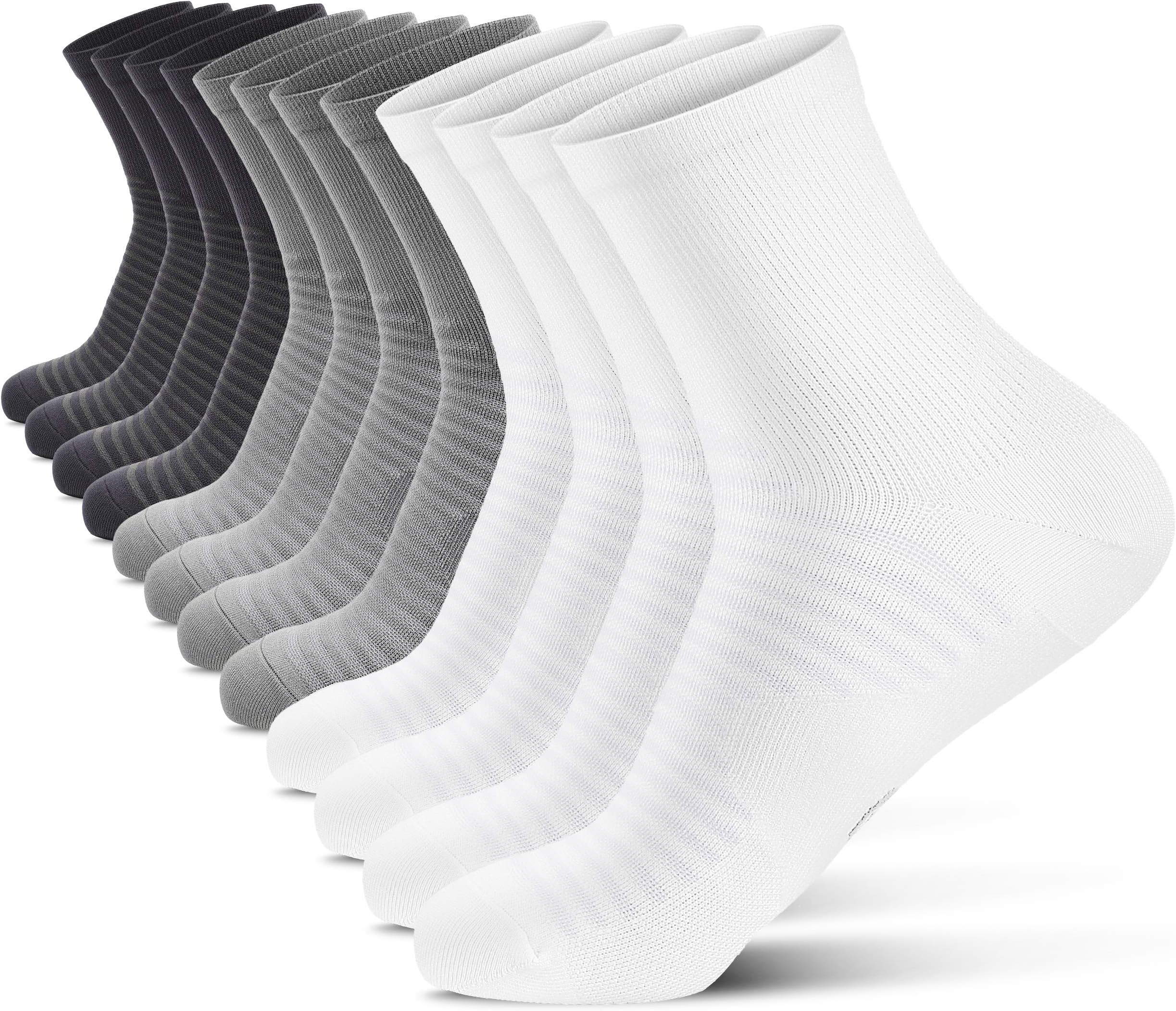 Compression Running Ankle Socks for Men and Women (6 Pairs), Quarter Athletic Socks for Running, Cycling, Golf, Work