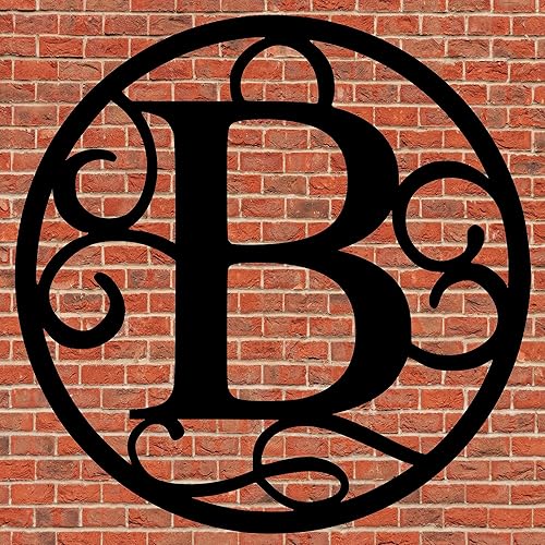 Monogram Wall Decor, Custom Initial Signs for Outdoors, Outdoor Letters Hanging Art, Metal Personalized Initials Name Sign, A to Z, 5 sizes