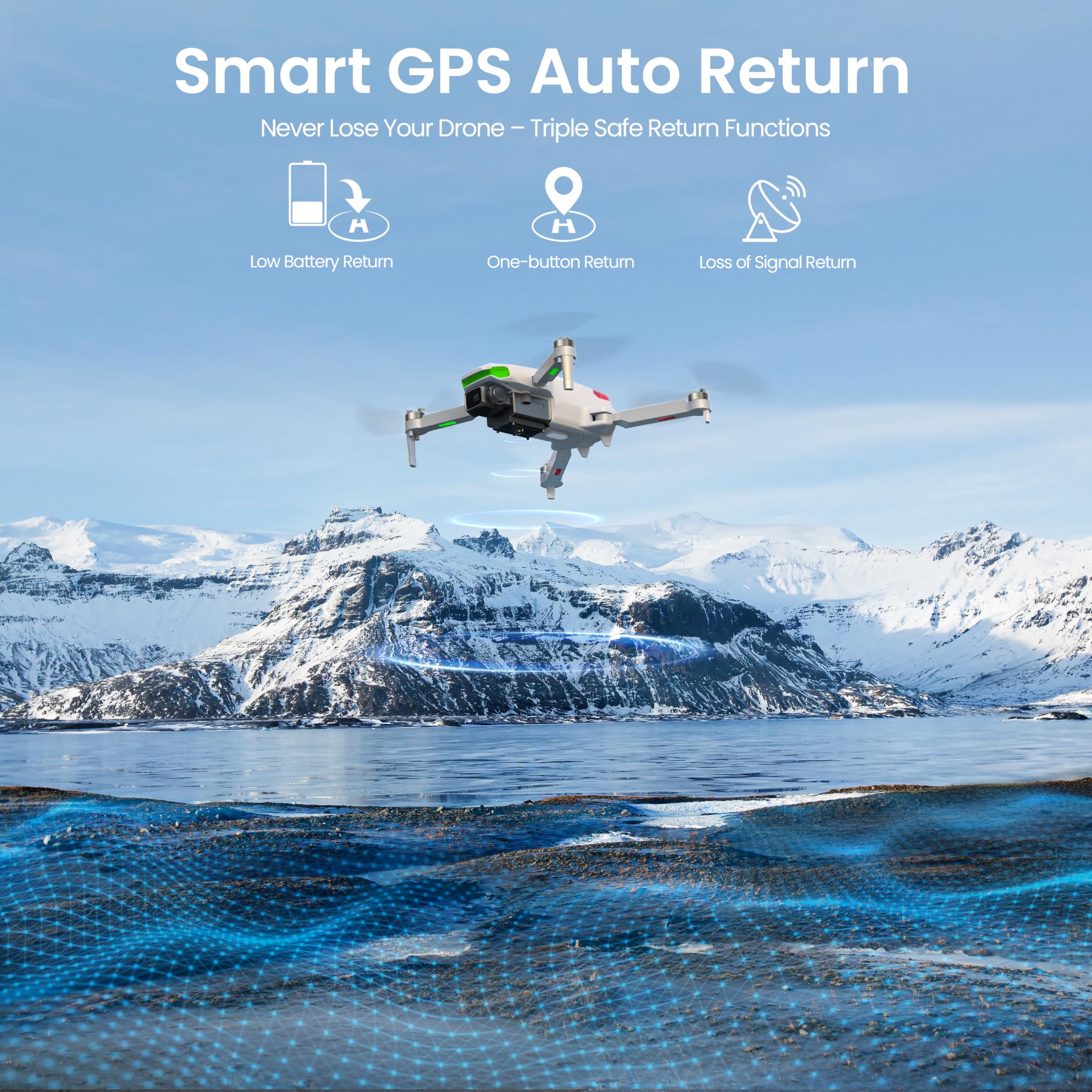 Drone with EIS 4K Camera for Adults, GPS Drone with Screen on Controller, 70 Mins Flight, 10KM Long Range Transmission, AI Track&Orbit Mode, Follow Me, Auto Return, Lightweight and Foldable RC Drones for Beginner Toy Gifts, Under 249g