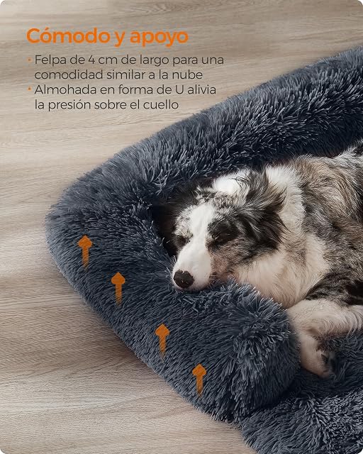 Foto 4 de 7 de Feandrea FluffyHug Cama para Perros, Tela de Felpa, 110 x 95 x 18 cm