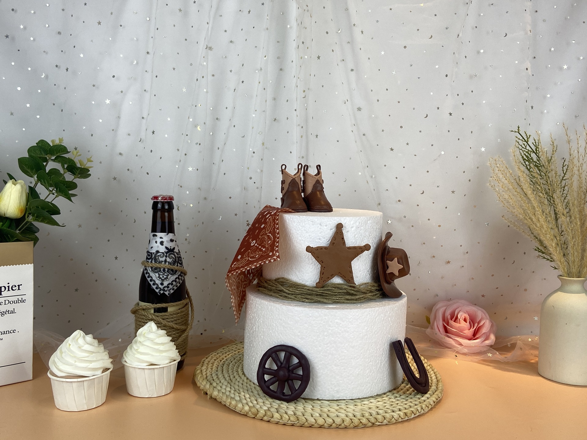 Cowboy Boot Cake Template 28PCS Cowboy Cake Decorations