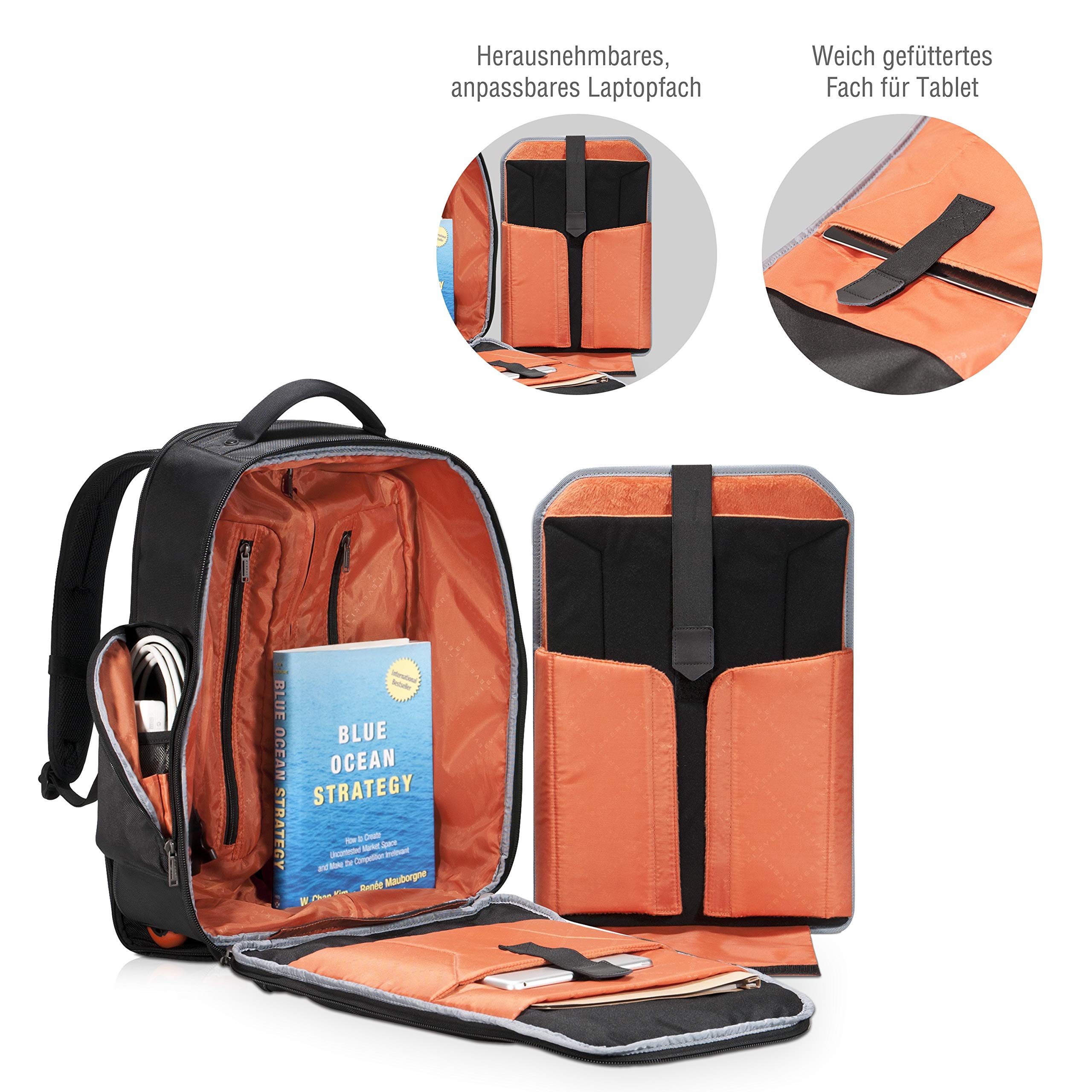 Everki Atlas -Rucksack mit Rollen – Handgepäck-Reiserucksack für Damen und Herren – Passend für Laptops von 13 bis 17 – Bild 6