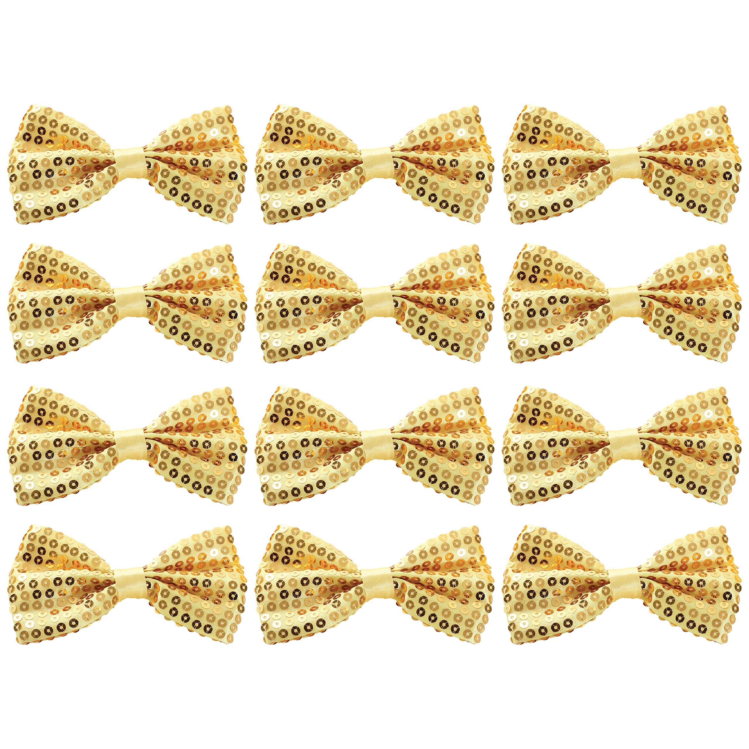 Adults Gold Bow Tie - Adjustable Gold Sequin Bow Tie - Perfect for Dance Shows Clown Stage Costume Fancy Dress Accessory - Pack Of 1 — image 1