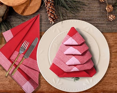 Miniatura 284 de Servilletas de lino y algodón de 18 x 18 pulgadas natural con vainica, servilletas de boda, servilletas de cóctel, servilletas de tela, servilletas