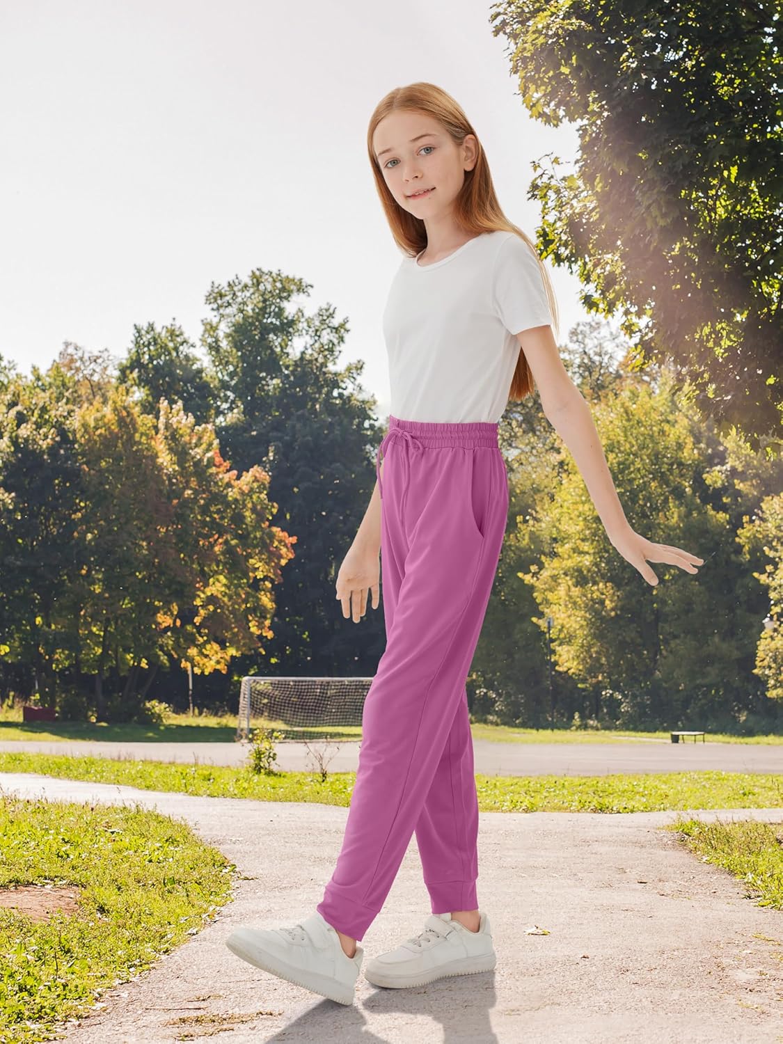 Resinta Girls' Dry-Fit Jogger Sweatpants Lounge Soft Athletic Performance Kids Joggers with Pockets & Drawstring - Image 5