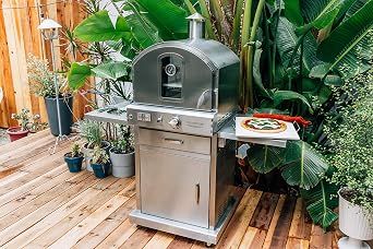 Summerset 'The Oven' Outdoor Freestanding Large Capacity Gas Oven with Pizza Stone, Smoker Box and Mobile Cart, 304 Stainless Steel Construction, Natural Gas