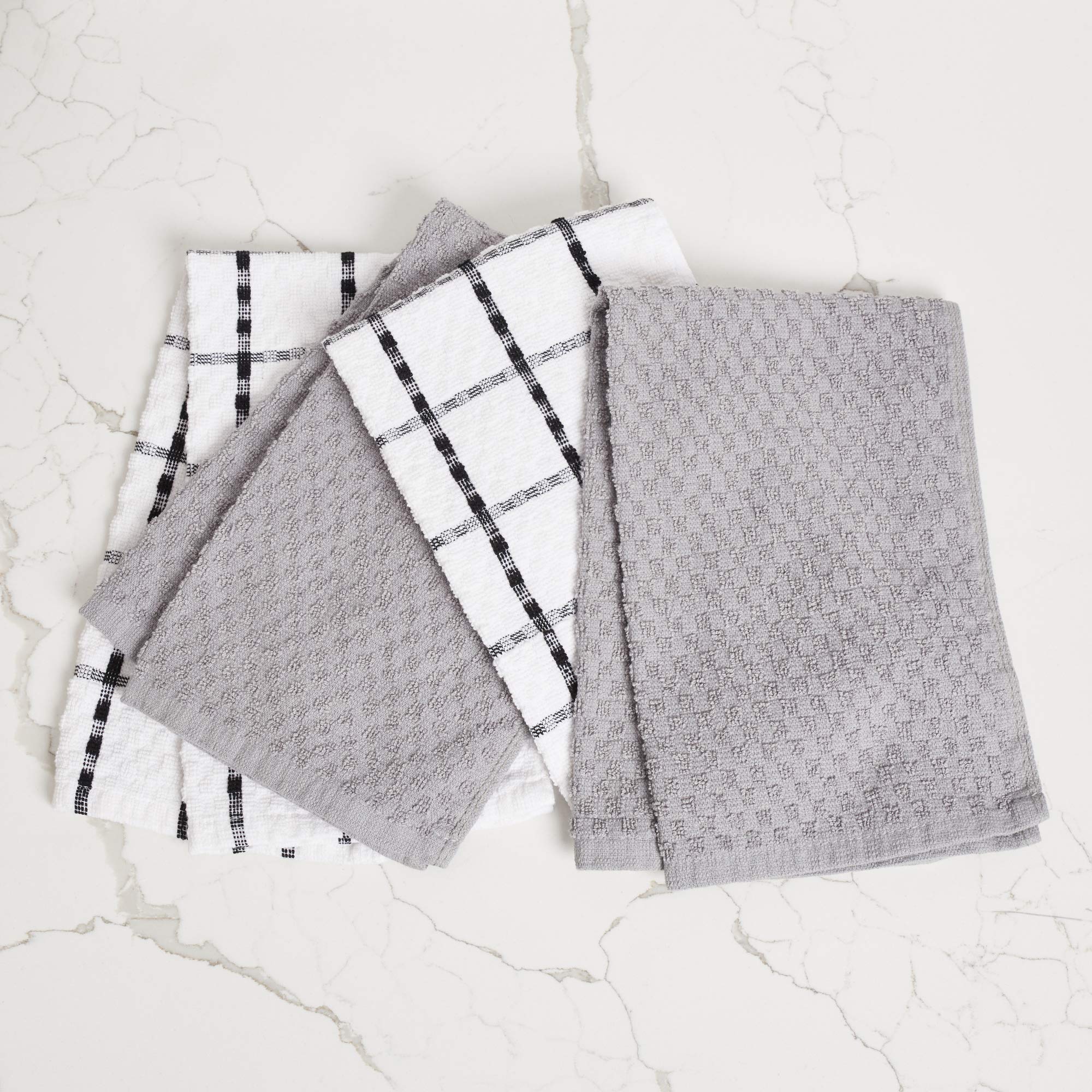 Kitchen Towels, Dish Towels and Dish Cloths, Hand Towel and Dishcloths Sets, 100% Soft Ring Spun Combed Cotton - Image 3