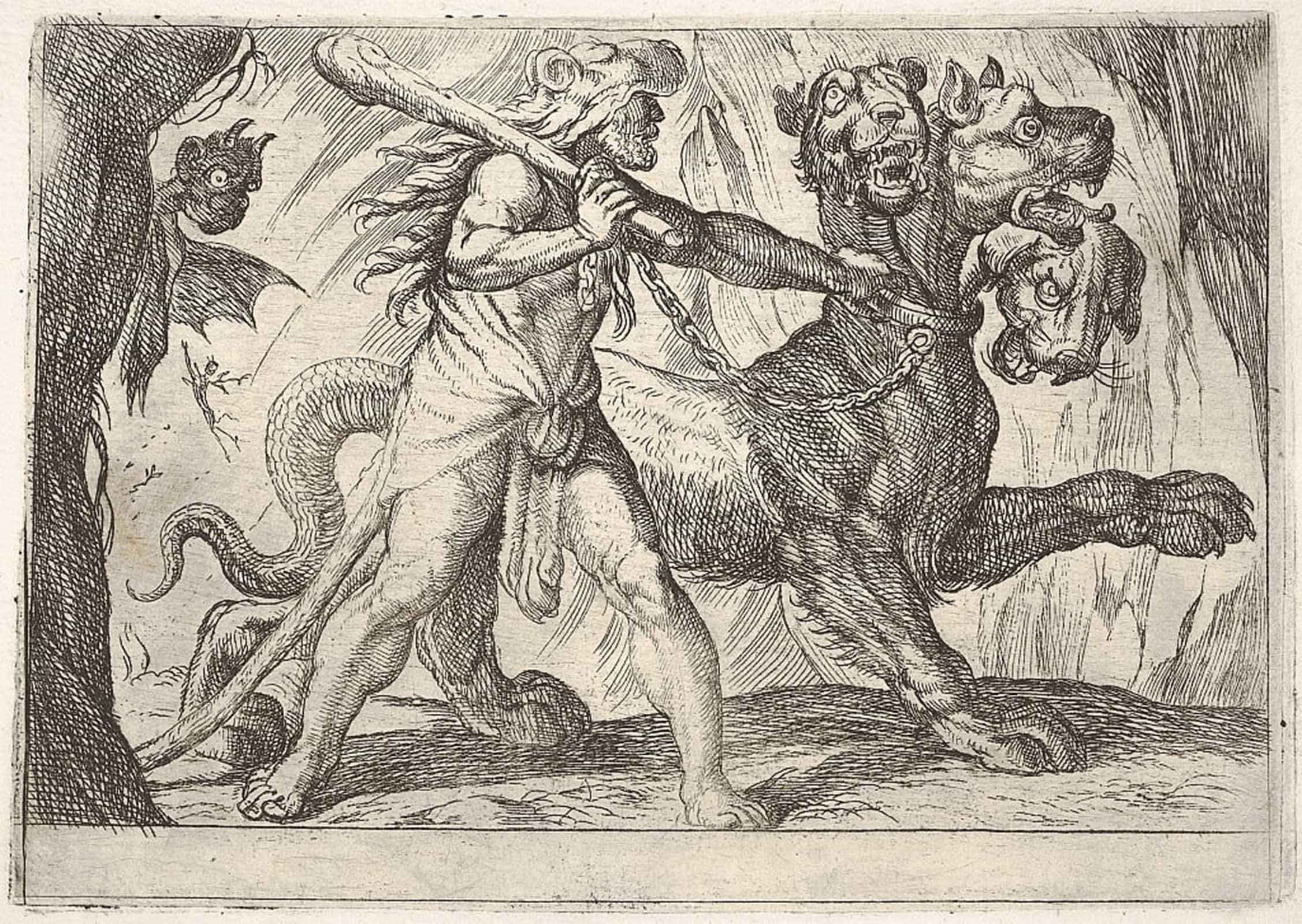 POSTERIIk Vintage Art Print Images Pictures Print Hercules Hercules Grasps the Collar by Antonio Tempesta Modern Colour Posters for Office Home Decor 60x90cm