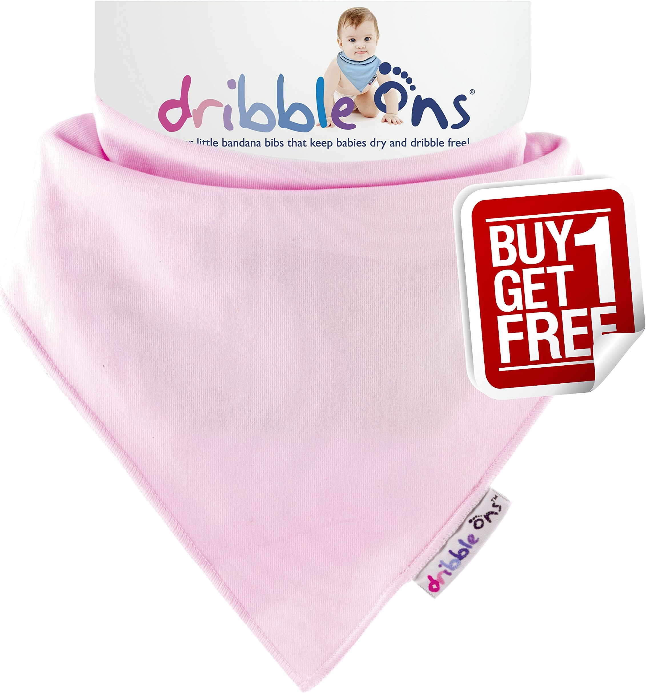 Dribble Ons Bib - Baby Pink (0-24 Months)