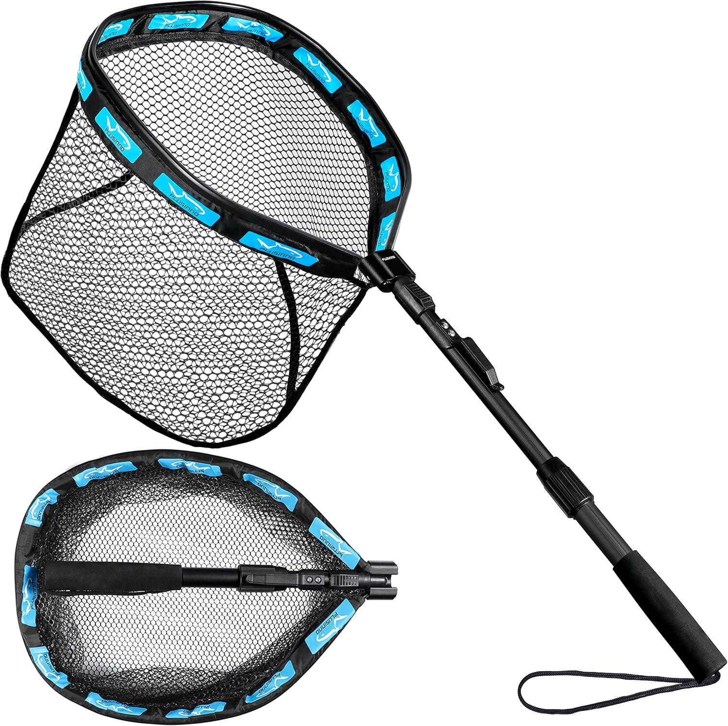 PLUSINNO Floating Fishing Net for Steelhead, Salmon, Fly, Kayak, Bass, Trout Fishing, Catfish, Rubber Coated Landing Net for Easy Catch & Release for Easy Transportation & Storage PLUSINNO Floating Fishing Net for Steelhead, Salmon, Fly, Kayak, Bass, Trout Fishing, Catfish, Rubber Coated Landing Net for Easy Catch & Release for Easy Transportation & Storage