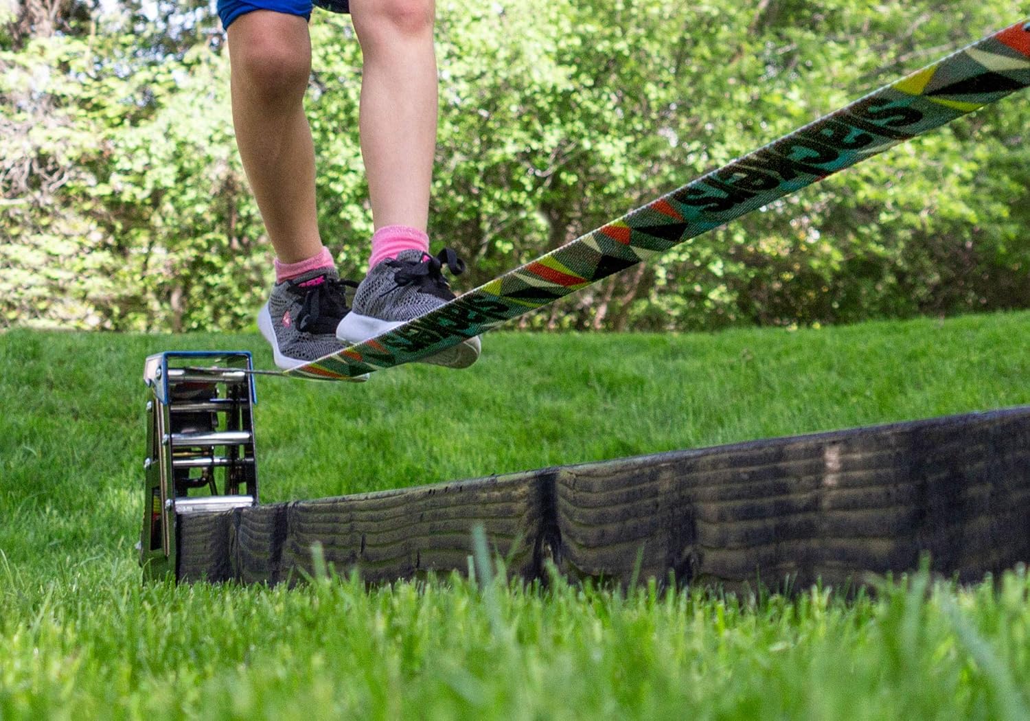 Slackers Portable Slack Rack - Indoor and Outdoor Slackline for Improving Balance and Fitness - Adjustable 6 to 12 ft Length