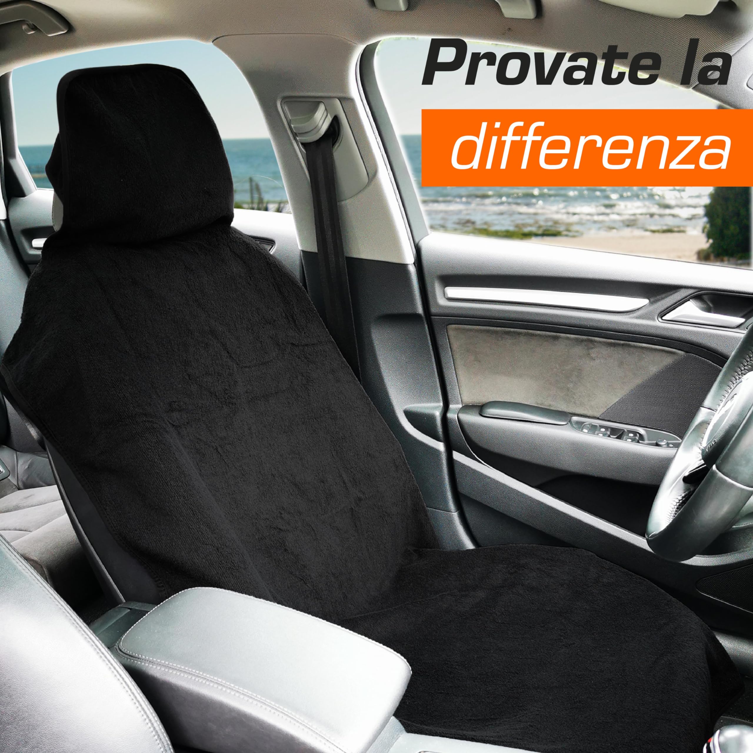 upgrade4cars Housse de Siege Voiture Universelle Avant Individuel Anti Transpiration pour Ete Sport Conducteur | Protection Siège Auto Utilitaire Universel en Coton