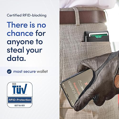 Miniatura 5 de TRAVANDO AUSTIN - Cartera delgada para hombre con clip para dinero, bloqueo RFID, soporte para tarjetas de crédito plegable para hombres con caja de